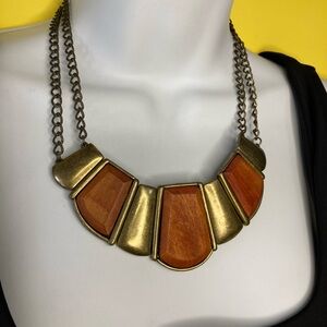 Wood & Metal Statement Necklace